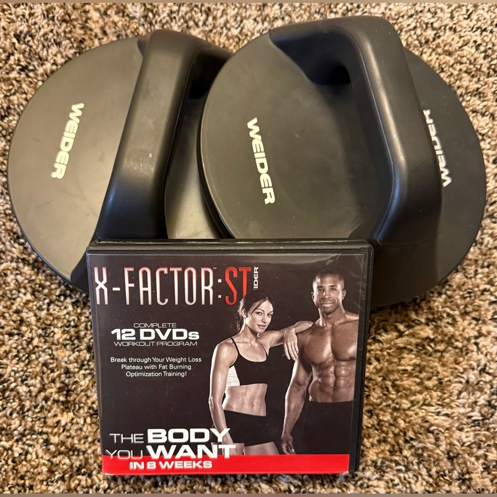 X-Factor ST by Weider DVD set with Push Up Stands